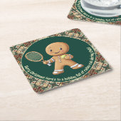 Gingerbread Tennis Grand Slam 🎾 Sondertext 🎄 Rechteckiger Pappuntersetzer (angewinkelt)