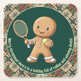 Gingerbread Tennis Grand Slam 🎾 Sondertext 🎄 Rechteckiger Pappuntersetzer