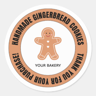 Gingerbread Thank You for Your Order Runder Aufkleber