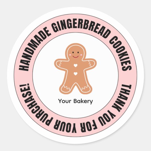 Gingerbread Thank You for Your Order Runder Aufkleber (Vorderseite)