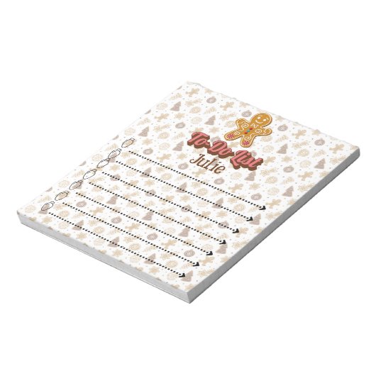 Gingerbread to do list personalisiert notizblock (Rotiert)