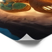 Gingerbread town under the sea | AI Art Poster (Ecke)