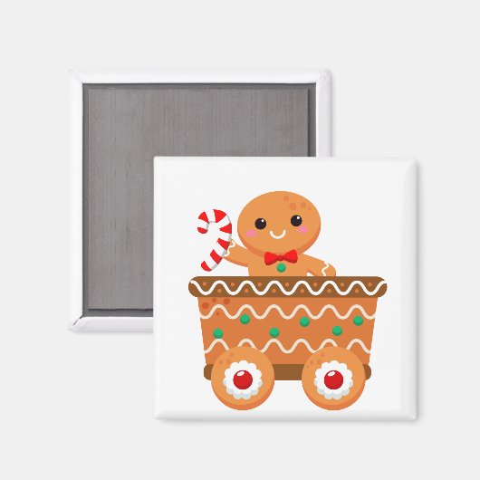 Gingerbread Train Magnet (Vorderseite/Rückseite)