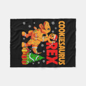 Gingerbread Trex Dinosaur For Christmas Gingerbrea Fleecedecke (Vorderseite (Horizontal))