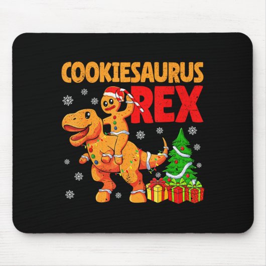 Gingerbread Trex Dinosaur For Christmas Gingerbrea Mousepad (Vorne)