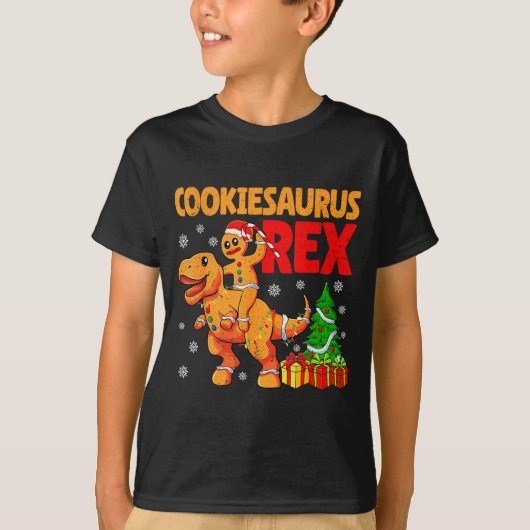 Gingerbread Trex Dinosaur For Christmas Gingerbrea T-Shirt (Vorderseite)