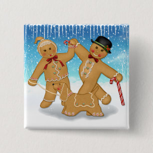 Gingerbread Trio Button