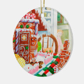 GINGERBREAD ÜBERRASCHENDE Keramik Circle Ornament (Links)