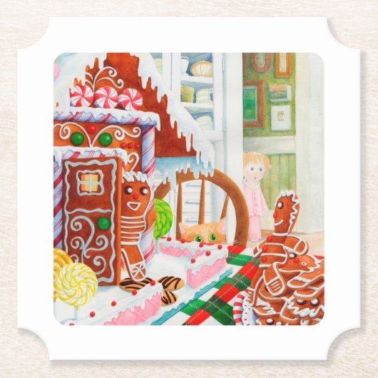 GINGERBREAD ÜBERRASCHENDE Ticket Paper-Untersetzer Untersetzer (Vorderseite)