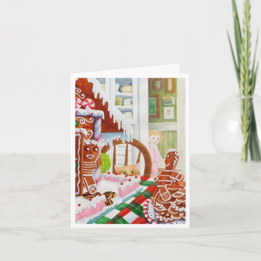 GINGERBREAD ÜBERRASCHENDE Weihnachtskarte Feiertagskarte (Vorderseite)