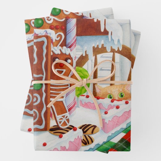GINGERBREAD ÜBERRASCHENDES Flachfolienpapier Geschenkpapier Set (Beispiel)