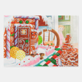 GINGERBREAD ÜBERRASCHENDES Flachfolienpapier Geschenkpapier Set (Vorderseite)