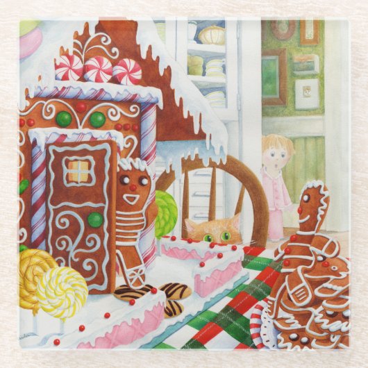GINGERBREAD ÜBERRASCHENDES Glasgetränk Glasuntersetzer (Vorderseite)
