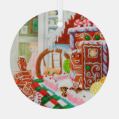 GINGERBREAD ÜBERRASCHENDES Glaszirkular Ornament Aus Glas (Rückseite)