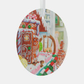 GINGERBREAD ÜBERRASCHENDES Glaszirkular Ornament Aus Glas (Vorderseite Rechts)