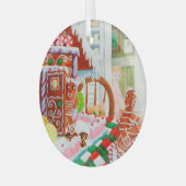 GINGERBREAD ÜBERRASCHENDES Glaszirkular Ornament Aus Glas (Vorderseite links)