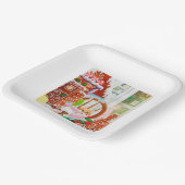 GINGERBREAD ÜBERRASCHUNG 9" Square Paper Tellers Pappteller (Gewinkelt)