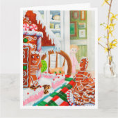 GINGERBREAD ÜBERRASCHUNG Big Christmas Card Karte (Gelbe Blume)