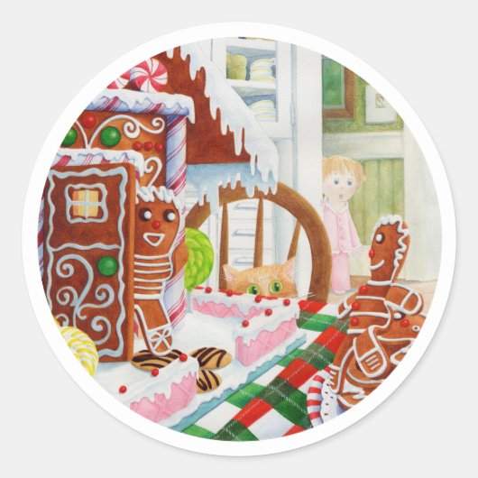 GINGERBREAD ÜBERRASCHUNG Große runde Stickers (Vorderseite)