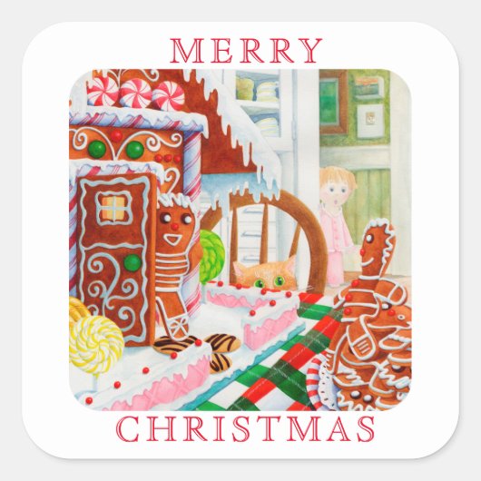 GINGERBREAD ÜBERRASCHUNG Große Umschlag Aufkleber (Vorderseite)
