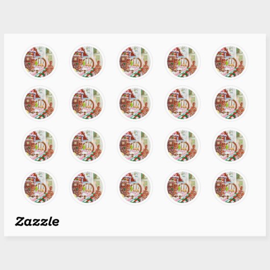 GINGERBREAD ÜBERRASCHUNG Kleine Round Stickers (Blatt)