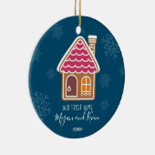 GIngerbread - unser erstes Zuhause Weihnachten Keramik Ornament (Rechts)