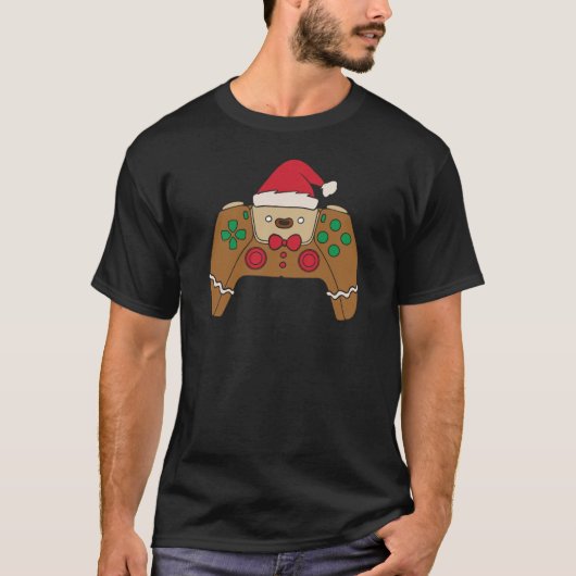 Gingerbread Video Game Controller Christmas Gamer T-Shirt (Vorderseite)