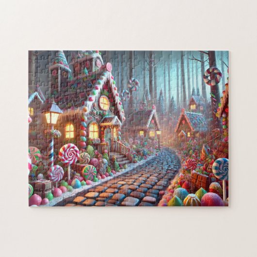 Gingerbread Village Candy Cane Lane Puzzle (Horizontal)