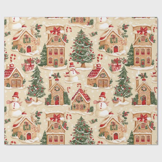 Gingerbread Village  Geschenkpapier (Flach)