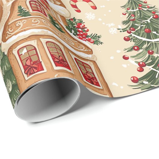 Gingerbread Village Geschenkpapier (Rolleneckpunkt)
