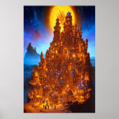 Gingerbread village in the night | AI Art Poster (Vorne)