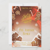 Gingerbread Village mit benutzerdefinierter Famili Einladung (Vorderseite)