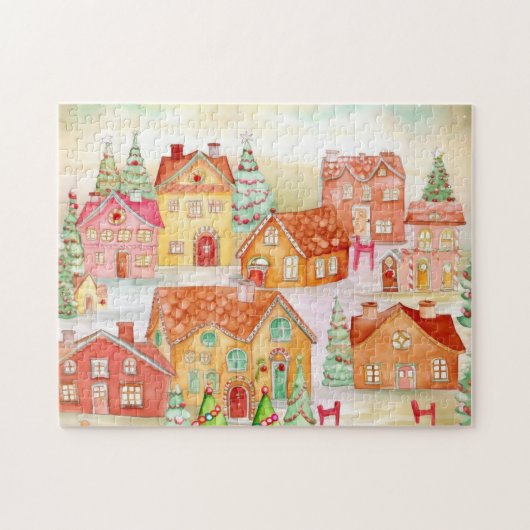 Gingerbread Village Weihnachten Puzzle (Horizontal)