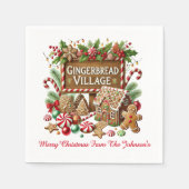 Gingerbread Village Weihnachten Serviette (Vorderseite)