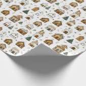 Gingerbread Village Wrapping Christmas Paper Geschenkpapier (Ecke)