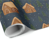 Gingerbread Village Wrapping Paper Geschenkpapier (Rolleneckpunkt)