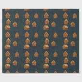 Gingerbread Village Wrapping Paper Geschenkpapier (Flach)