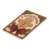 Gingerbread Vintag fröhlich Frohe Weihnachten Magnet (Linke Seite)
