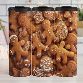 Gingerbread Warm Spiced Cookie Pattern Thermosbecher