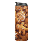Gingerbread Warm Spiced Cookie Pattern Thermosbecher (Nach rechts gedreht)