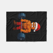 Gingerbread Weightlifting Fitness Gym Workout Chri Fleecedecke (Vorderseite (Horizontal))