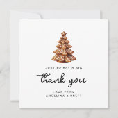 Gingerbread Weihnachtsbaum Danke Feiertagskarte (Vorderseite)