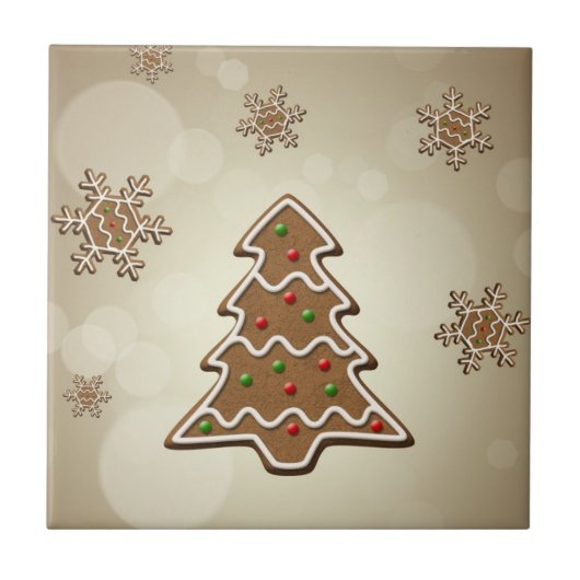 Gingerbread Weihnachtsbaum Fliese (Vorderseite)