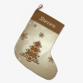 Gingerbread Weihnachtsbaum Großer Weihnachtsstrumpf (Vorderansicht (hängend))