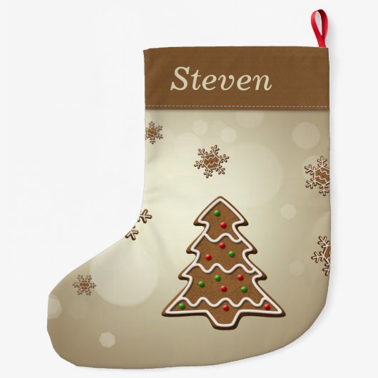 Gingerbread Weihnachtsbaum Großer Weihnachtsstrumpf (Rückseite)