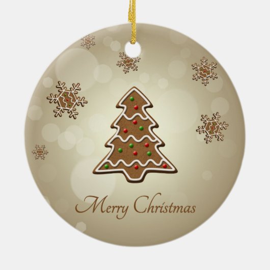 Gingerbread Weihnachtsbaum Keramik Ornament (Hinten)