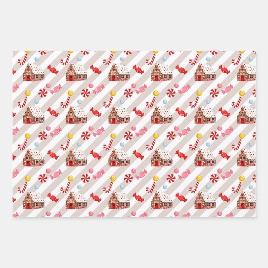 Gingerbread Weihnachtsgeschenke Wrapping Papers Geschenkpapier Set (Vorderseite)