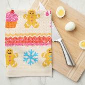 Gingerbread-Weihnachtshandtuch Geschirrtuch (Viertel Falte)