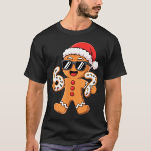 Gingerbread-Weihnachtsmann mit Sonnenbrille hält 6 T-Shirt