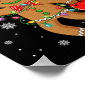 Gingerbread-Weihnachtsmannhut spielt Bowling-Weihn Poster (Ecke)